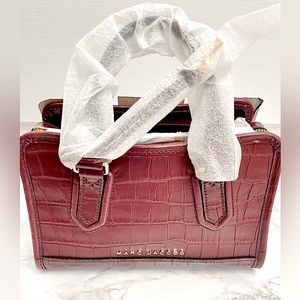 Marc Jacobs Drifter Croc-Embossed Leather Satchel in Syrah (NWT)